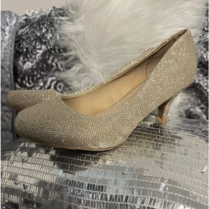 Gold Champagne Sparkly heels 3 inches